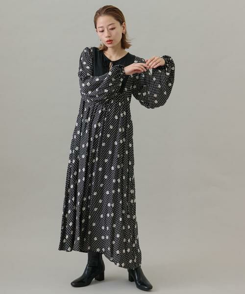 Sonny Label / サニーレーベル ワンピース | フラワーMIXサテンドットワンピース | 詳細25