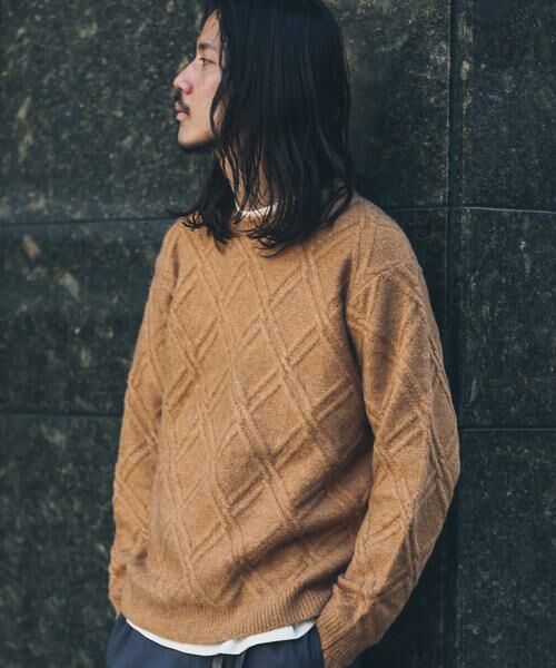 Sonny Label / サニーレーベル ニット・セーター | ウールライクダイヤパターンニットプルオーバー | 詳細1