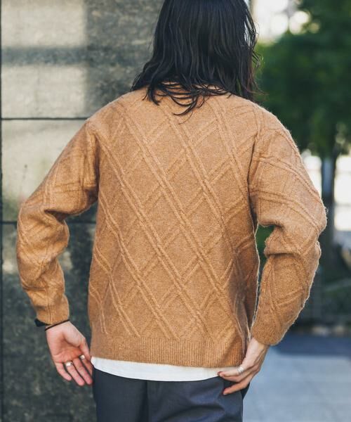 Sonny Label / サニーレーベル ニット・セーター | ウールライクダイヤパターンニットプルオーバー | 詳細2