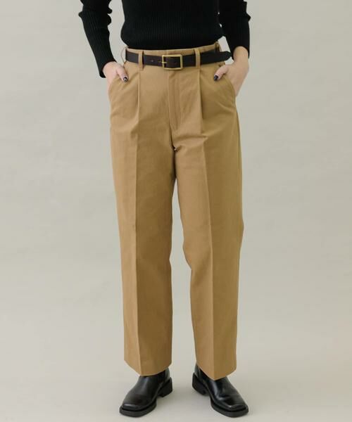 Sonny Label / サニーレーベル その他パンツ | 起毛チノストレートタックパンツ | 詳細1