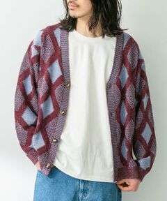 Sonny Label / サニーレーベル カーディガン・ボレロ | ジャガードVネックニットカーディガン