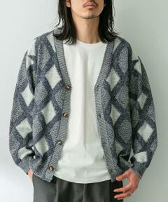 Sonny Label / サニーレーベル カーディガン・ボレロ | ジャガードVネックニットカーディガン