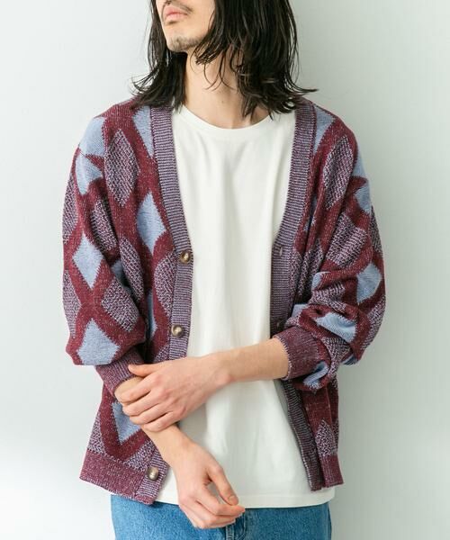 Sonny Label / サニーレーベル カーディガン・ボレロ | ジャガードVネックニットカーディガン | 詳細1
