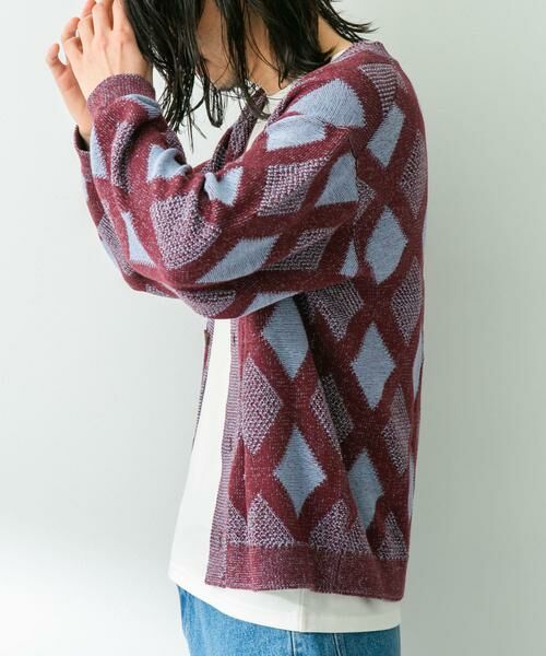 Sonny Label / サニーレーベル カーディガン・ボレロ | ジャガードVネックニットカーディガン | 詳細3