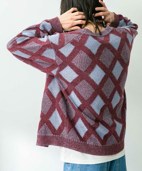 Sonny Label / サニーレーベル カーディガン・ボレロ | ジャガードVネックニットカーディガン | 詳細4