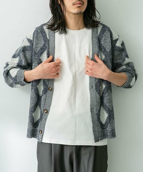 Sonny Label / サニーレーベル カーディガン・ボレロ | ジャガードVネックニットカーディガン | 詳細20