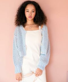 Sonny Label / サニーレーベル カーディガン・ボレロ | AyaKawasaki　メッシュショートカーディガン