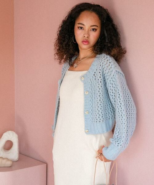 Sonny Label / サニーレーベル カーディガン・ボレロ | AyaKawasaki　メッシュショートカーディガン | 詳細3