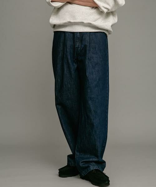 Sonny Label/サニーレーベル タックワイドデニムパンツ ワンウォッシュ L Sonny Label/サニーレーベル タックワイドデニムパンツ ワンウォッシュ L