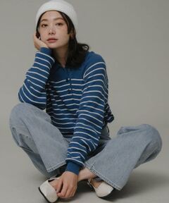 Sonny Label / サニーレーベル ニット・セーター | ポロシャツニットボーダープルオーバー