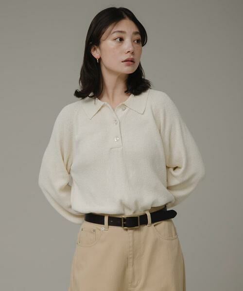 Sonny Label / サニーレーベル ニット・セーター | ポロシャツニットボーダープルオーバー | 詳細1