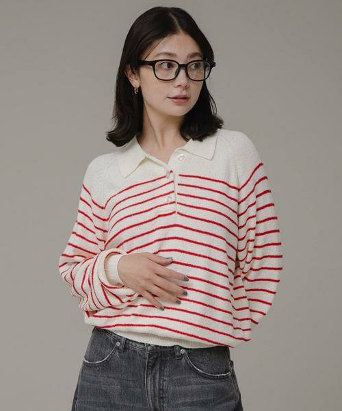 Sonny Label / サニーレーベル ニット・セーター | ポロシャツニットボーダープルオーバー | 詳細11