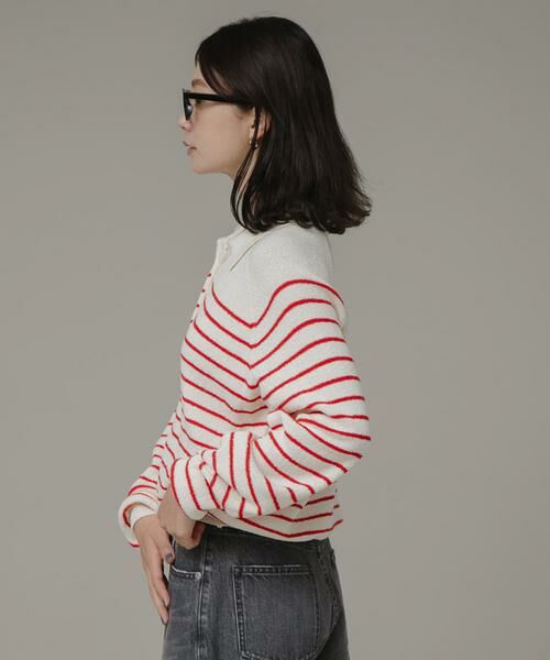 Sonny Label / サニーレーベル ニット・セーター | ポロシャツニットボーダープルオーバー | 詳細12