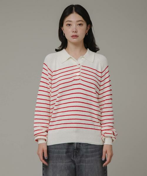 Sonny Label / サニーレーベル ニット・セーター | ポロシャツニットボーダープルオーバー | 詳細18