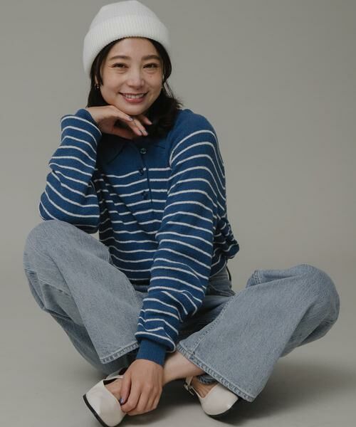 Sonny Label / サニーレーベル ニット・セーター | ポロシャツニットボーダープルオーバー | 詳細23