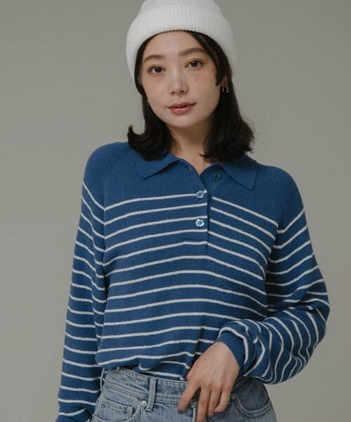 Sonny Label / サニーレーベル ニット・セーター | ポロシャツニットボーダープルオーバー | 詳細24