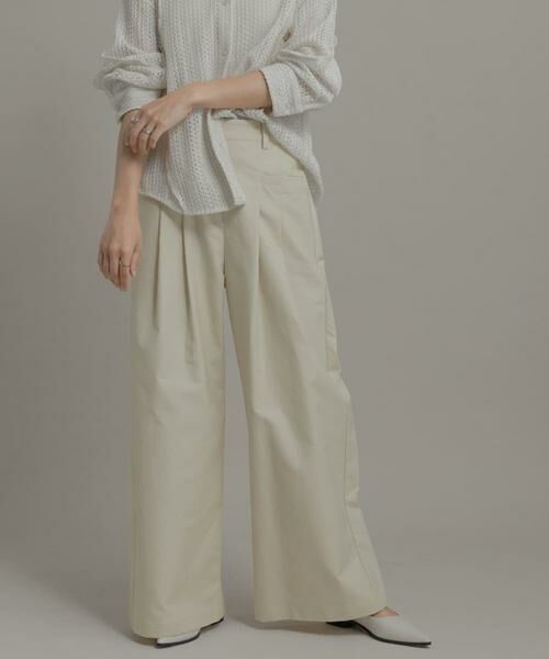 Sonny Label / サニーレーベル その他パンツ | タックワイドパンツ(オフホワイト)