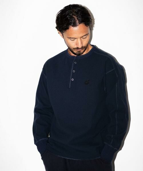 Sonny Label/サニーレーベル OOPS サーマルヘンリーネックプルオーバー ネイビー M Sonny Label/サニーレーベル OOPS サーマルヘンリーネックプルオーバー ネイビー M