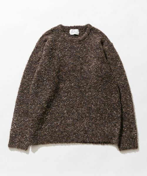 Sonny Label/サニーレーベル ミックスカラーブークレニットプルオーバー ブラウン L