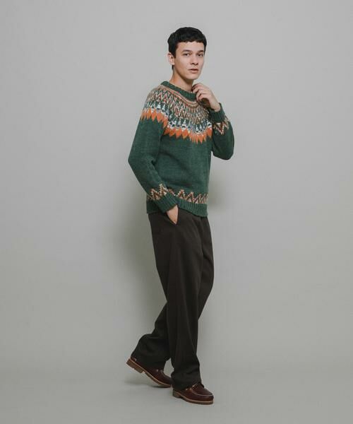 【フォロー割】 新品 MBE 総柄 ウール クルーネックニットプルオーバー 4 TOMORROWLAND - NZ LAMBS クルーネックプルオーバー ( ライト