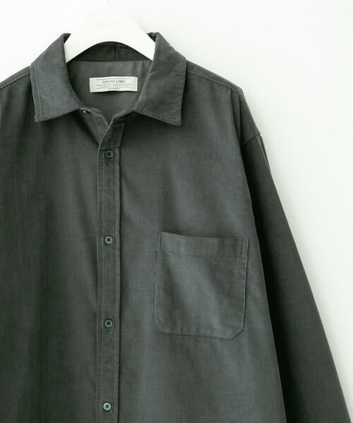 Sonny Label / サニーレーベル シャツ・ブラウス | コーデュロイレギュラーカラーシャツ(チャコールグレー)