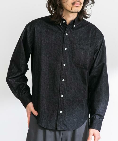 Sonny Label/サニーレーベル 起毛オックスボタンダウンシャツ ブラック系その他 M Sonny Label/サニーレーベル 起毛オックスボタンダウンシャツ ブラック系その他 M