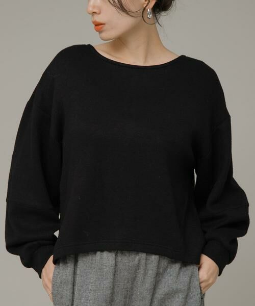 Sonny Label/サニーレーベル ニットライクボリュームスリーブプルオーバー ブラック FREE Sonny Label/サニーレーベル ニットライクボリュームスリーブプルオーバー ブラック FREE