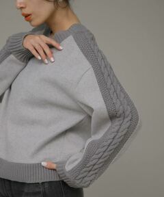 Sonny Label / サニーレーベル ニット・セーター | ニット切替メルトンプルオーバー