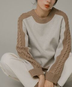 Sonny Label / サニーレーベル ニット・セーター | ニット切替メルトンプルオーバー