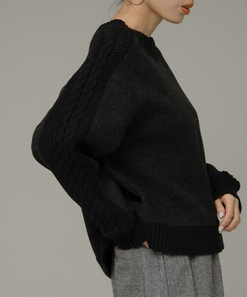 Sonny Label / サニーレーベル ニット・セーター | ニット切替メルトンプルオーバー | 詳細2