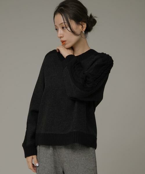 Sonny Label / サニーレーベル ニット・セーター | ニット切替メルトンプルオーバー | 詳細3