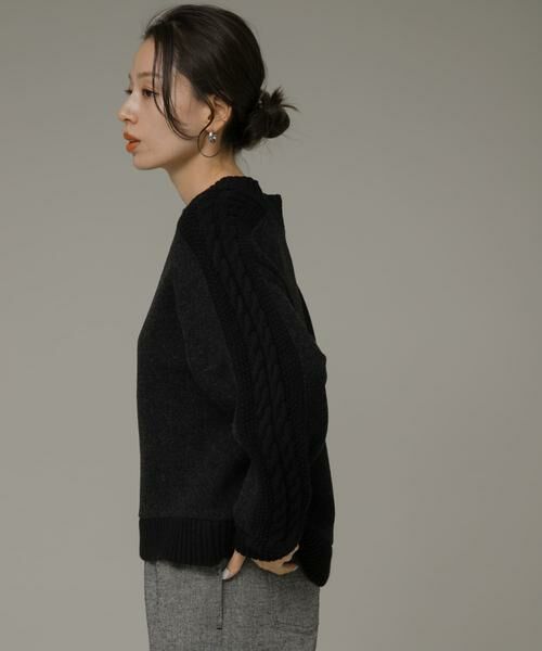 Sonny Label / サニーレーベル ニット・セーター | ニット切替メルトンプルオーバー | 詳細4