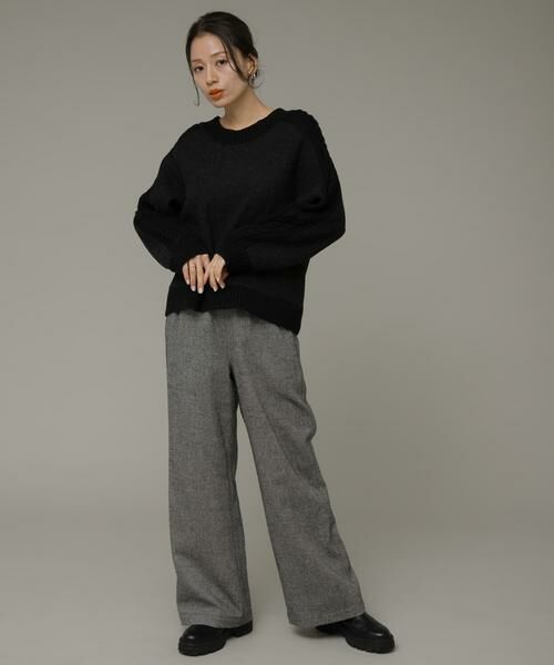 Sonny Label / サニーレーベル ニット・セーター | ニット切替メルトンプルオーバー | 詳細6