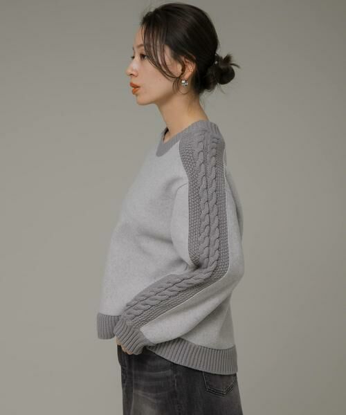 Sonny Label / サニーレーベル ニット・セーター | ニット切替メルトンプルオーバー | 詳細13