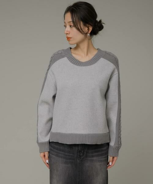 Sonny Label / サニーレーベル ニット・セーター | ニット切替メルトンプルオーバー | 詳細18