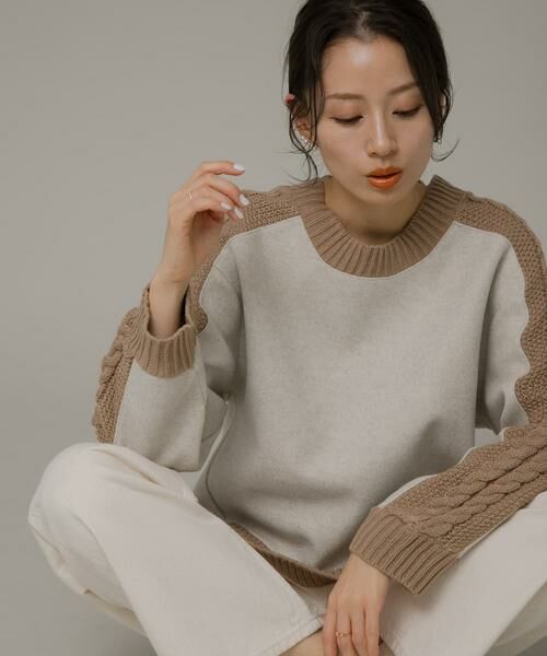 Sonny Label / サニーレーベル ニット・セーター | ニット切替メルトンプルオーバー | 詳細23