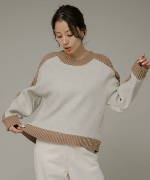 Sonny Label / サニーレーベル ニット・セーター | ニット切替メルトンプルオーバー | 詳細24