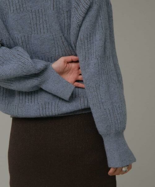 Sonny Label / サニーレーベル ニット・セーター | Vネック配色スクエアパターンニット | 詳細1