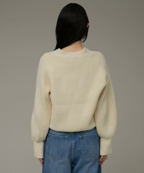 Sonny Label / サニーレーベル ニット・セーター | Vネック配色スクエアパターンニット | 詳細26