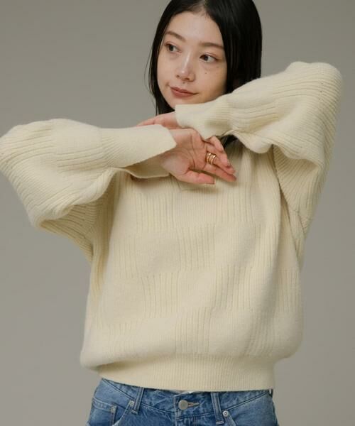 Sonny Label / サニーレーベル ニット・セーター | Vネック配色スクエアパターンニット | 詳細17