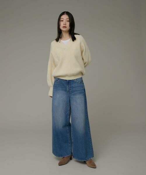 Sonny Label / サニーレーベル ニット・セーター | Vネック配色スクエアパターンニット | 詳細21