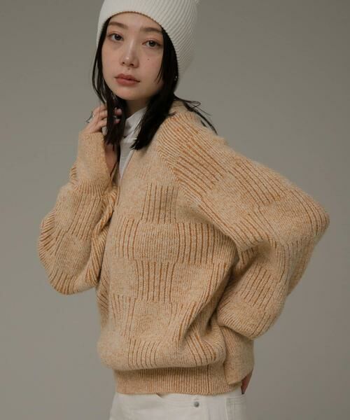 Sonny Label / サニーレーベル ニット・セーター | Vネック配色スクエアパターンニット | 詳細30