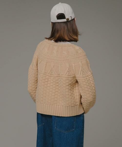 Sonny Label / サニーレーベル ニット・セーター | MIXケーブルクルーネックガウンニット | 詳細4