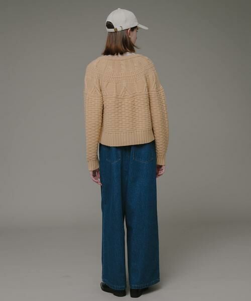 Sonny Label / サニーレーベル ニット・セーター | MIXケーブルクルーネックガウンニット | 詳細7