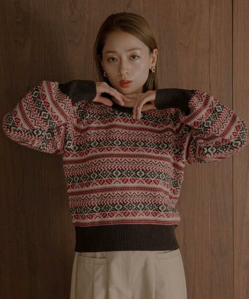Sonny Label / サニーレーベル ニット・セーター | フェアアイル柄パフスリニットプルオーバー | 詳細2