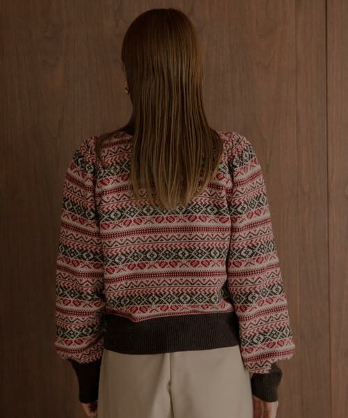 Sonny Label / サニーレーベル ニット・セーター | フェアアイル柄パフスリニットプルオーバー | 詳細4
