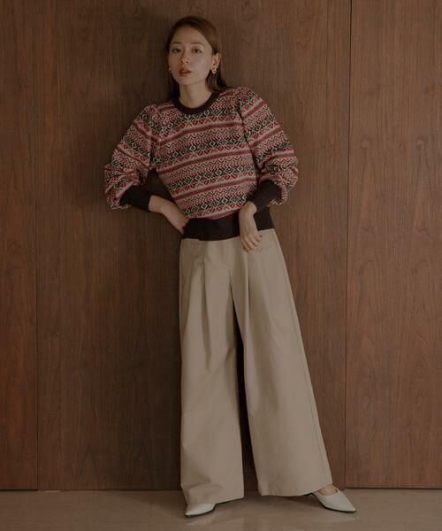 Sonny Label / サニーレーベル ニット・セーター | フェアアイル柄パフスリニットプルオーバー | 詳細5