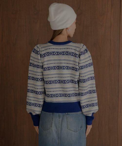 Sonny Label / サニーレーベル ニット・セーター | フェアアイル柄パフスリニットプルオーバー | 詳細20