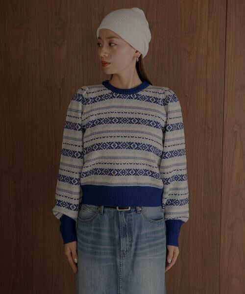 Sonny Label / サニーレーベル ニット・セーター | フェアアイル柄パフスリニットプルオーバー | 詳細18