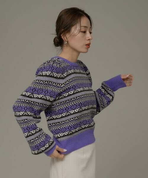 Sonny Label / サニーレーベル ニット・セーター | フェアアイル柄パフスリニットプルオーバー | 詳細26